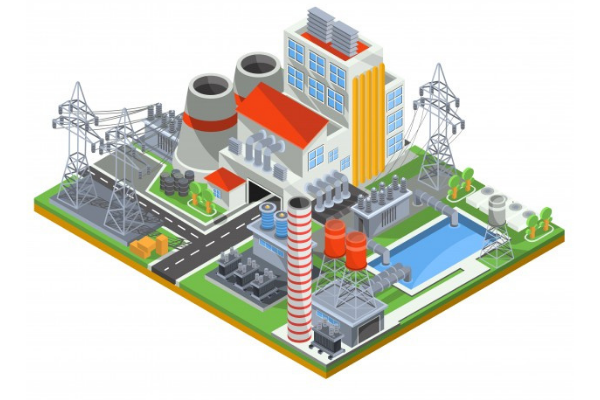 Electric plant illustration